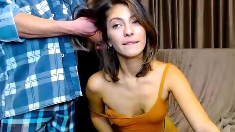 Sexy small titted brunette Judy C