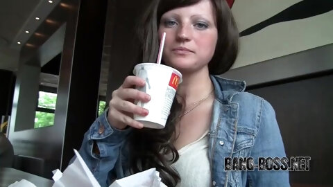 Teen Cumslut fucked inside Mcdonalds on her first Date